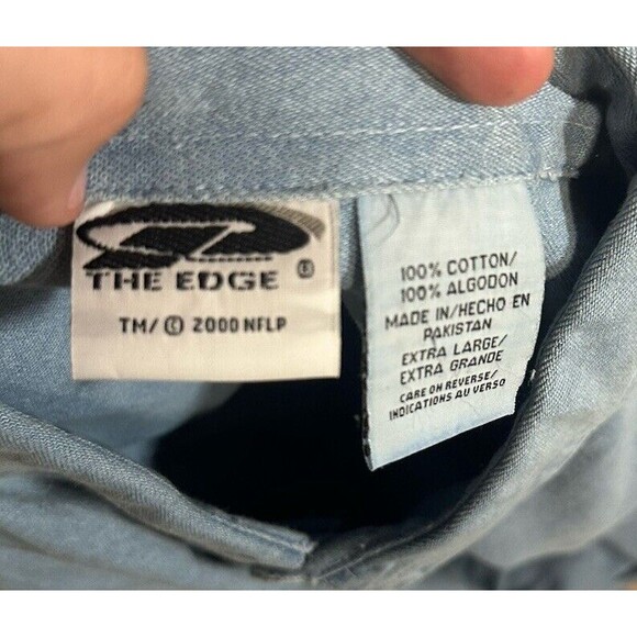 Vintage ‘99-‘00 St. Louis Rams Embroidered Denim Button Up Shirt By The Edge NWT - Picture 5 of 5